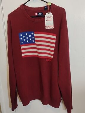 Chaps Ralph Lauren American Flag Sweater Mens Cotton New Display XL